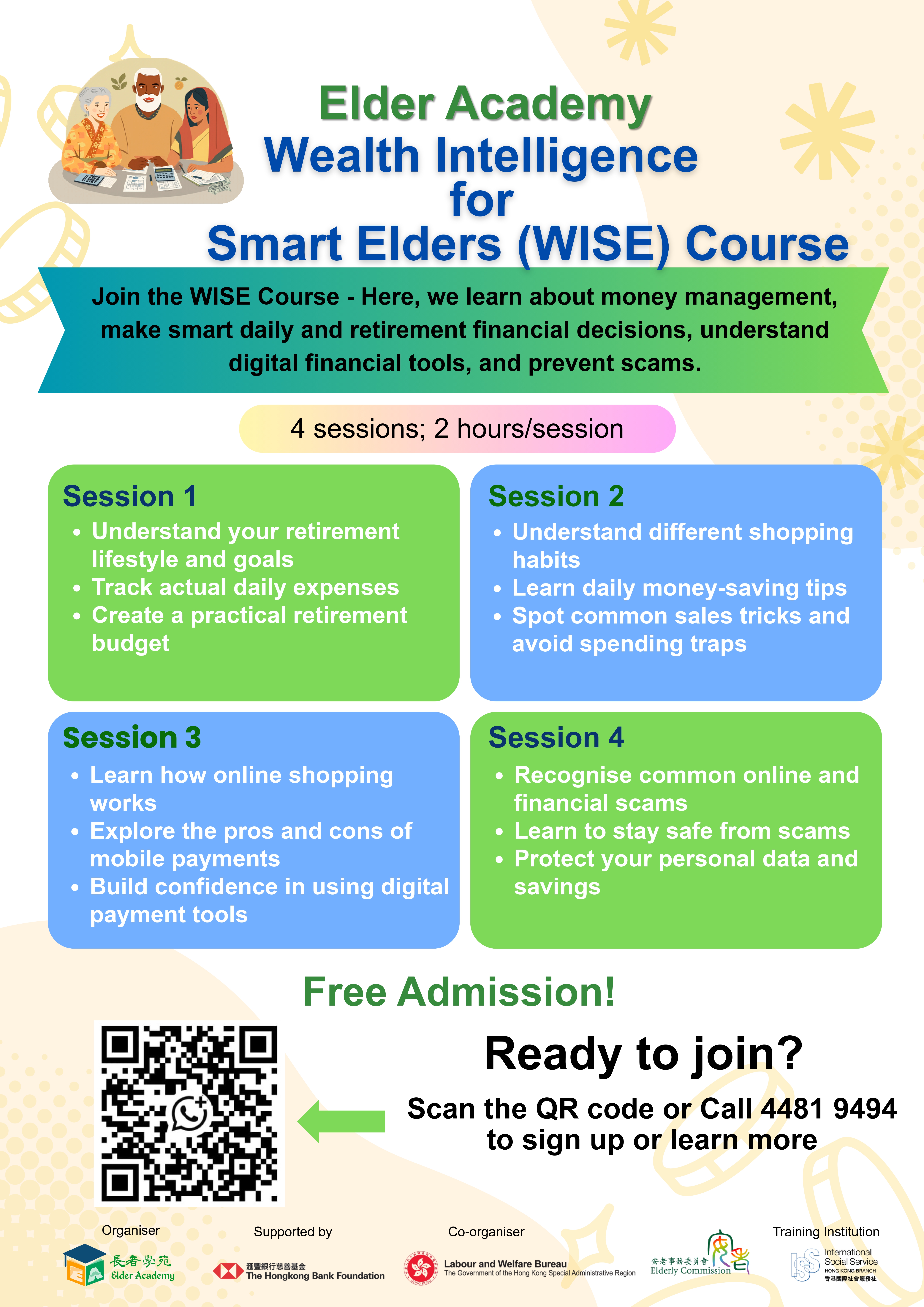 Poster for the Wealth Intelligence for Smart Elders Course